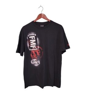 FMF Racing Mens Black Crewneck T Shirt Size Large Graphic Skull Dirtbike‎ Atv